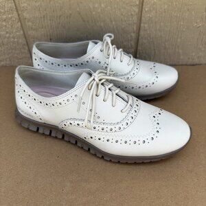 Cole Haan Women's ZERØGRAND Wingtip Oxford Shoes W29766 Size 6 Leather Bone